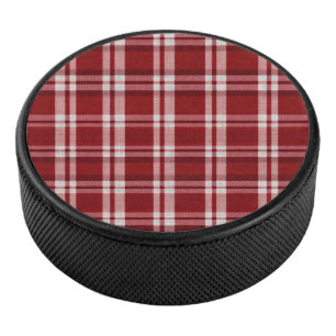Kerst Rood Wit Plaid Hockey Puck