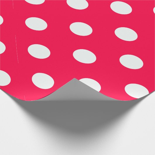 Kerst Rood Wit Polka Dots Nostalgische Sjabloon Cadeaupapier (Hoek)