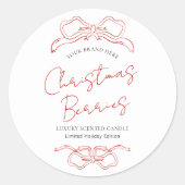 Kerst Rood & Wit Winter Kaars Product Label (Voorkant)