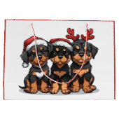 Kerst Rottweiler Dog Santa Groot Cadeauzakje (Achterkant)