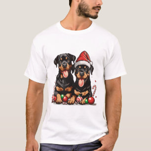 Kerst Rottweiler Dog Santa T-shirt