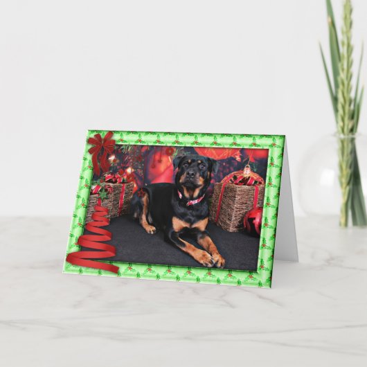 Kerst - Rottweiler - Nalani Feestdagen Kaart (Voorkant)