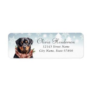 Kerst Rottweiler Retour Adreslabels Etiket