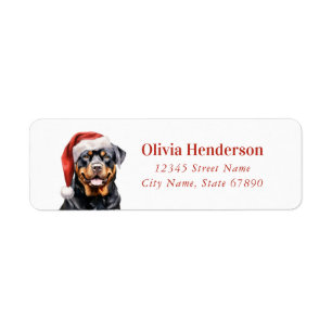 Kerst Rottweiler Retour Adreslabels Etiket
