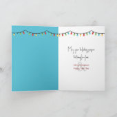 Kerst Roze Flamingo In Verwarrende Lichtjes Kaart (Binnen)