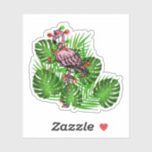 Kerst Roze Flamingo twinkle lichten Sticker (Vel)