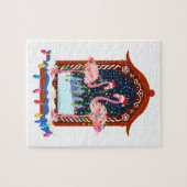 Kerst Roze Flamingo's Vakantie Legpuzzel (Horizontaal)