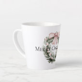 Kerst Roze Groene Krans Latte Mok (Linkerhoek)