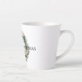 Kerst Roze Groene Krans Latte Mok (Rechts)