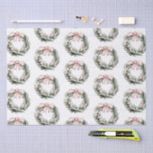 Kerst Roze Groene Krans Tissuepapier (Craft)