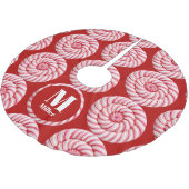 Kerst Roze Ronde Candy Canes Aangepaste Naam Kerstboom Rok (Gekanteld)