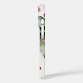 Kerst Roze Stippen Groen Lint & Boog Case-Mate iPhone Case (Achterkant / Links)