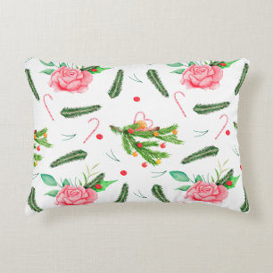 Kerst Rozen accent kussen
