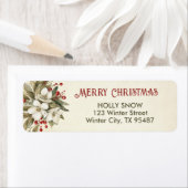 Kerst Rozen - Waterverf Retour Adreslabels Etiket (Insitu)