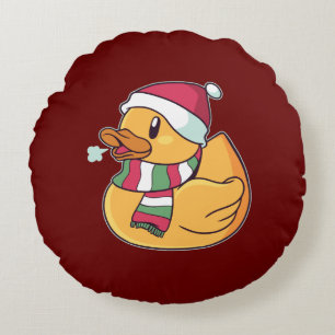 Kerst Rubber Eend Rond Kussen