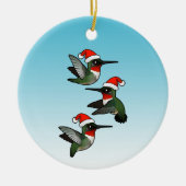 Kerst Ruby-throated kolibries Keramisch Ornament (Voorkant)