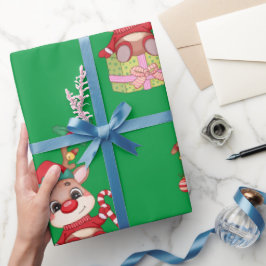 Kerst: Rudolph Red Nose Reindeer Cadeaupapier