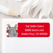 Kerst Rudolph rendieren Terug Etiket (Insitu)