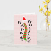 Kerst Rugwervel Chiropractische Wenskaart Kaart (Gele Bloem)