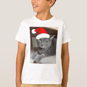 Kerst Russische Blauwe Grijze Kat T-shirt