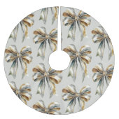 Kerst Rustiek Bord Green Gold Bow Kerstboom Rok (Voorkant)