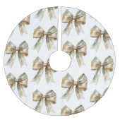 Kerst Rustiek Groen Gouden Boog Kerstboom Rok (Voorkant)