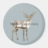 Kerst Rustiek Herten Pine Groen Magneet (Voorkant)