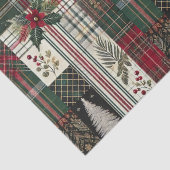 Kerst Rustiek Plakt Traditioneel Groen Patroon Tissuepapier (Detail)