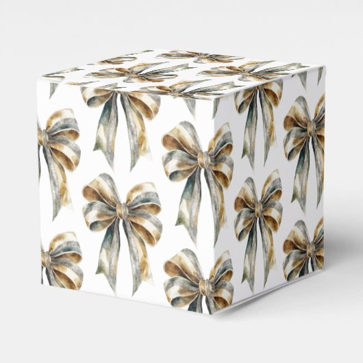 Kerst Rustiek Wit Groen Gouden Boog Bedankdoosjes (Voorkant Zijde)