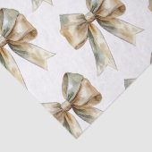 Kerst Rustieke Chic Green Gold Bows Tissuepapier (Detail)