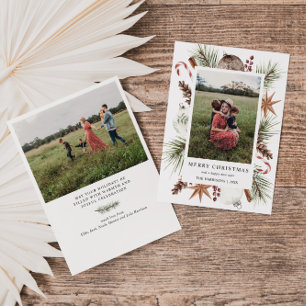 Kerst rustieke foto Lijst Feestdagenkaart