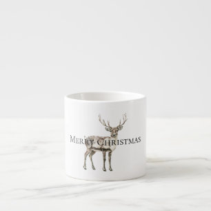 Kerst rustieke herten gepersonaliseerd espresso kop