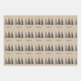 Kerst rustieke vakantie inpakpapier vel