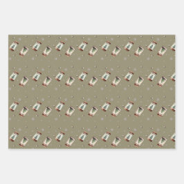 Kerst rustieke vakantie inpakpapier vel