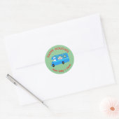 Kerst RV CUSTOM Hand getrokken vakantie Ronde Sticker (Envelop)