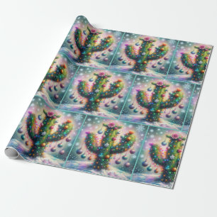 Kerst Saguaro Cactus Fantasie Decoupage Cadeaupapier