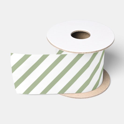 Kerst Salie Groen Witte Strepen Patroon Lint (Spoel)
