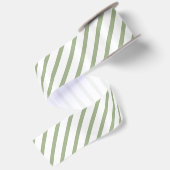 Kerst Salie Groen Witte Strepen Patroon Lint (Achterkant)