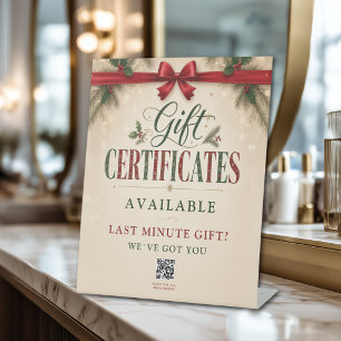 Kerst Salon Cadeaubon Promotie Reclamebord Met Voetstuk