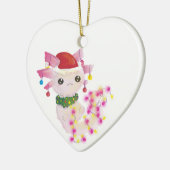 kerst santa axolotl keramisch ornament (Links)