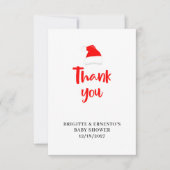 Kerst Santa Baby shower Flat Dank u kaart (Voorkant)