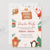 Kerst Santa Baby shower Kaart (Voorkant)