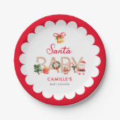 Kerst Santa Baby shower Papier Bord (Voorkant)