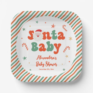 Kerst Santa Baby shower Papieren Bordje