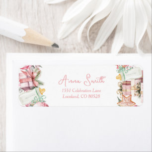 Kerst Santa Baby shower retouradres Etiket