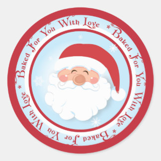 Kerst Santa Baking label Stickers