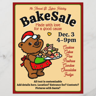 Kerst Santa Beer Bakker Bak Verkoop Promotie Flyer