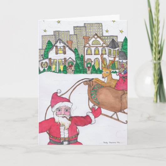 KERST - Santa City Feestdagen Kaart (Voorkant)