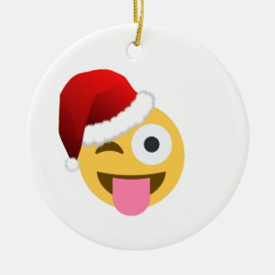 kerst santa claus winnaar emoji keramisch ornament