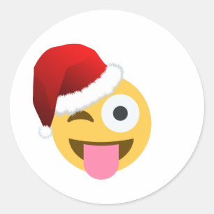 kerst santa claus winnaar emoji ronde sticker